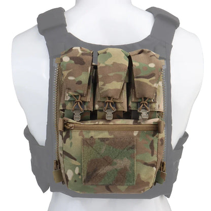 V5 FCPC Sport Vest Back Panel – Zippered Backplate with Expansion Bag & Triple Pouch for Airsoft Vest Plate Carrier Accessories