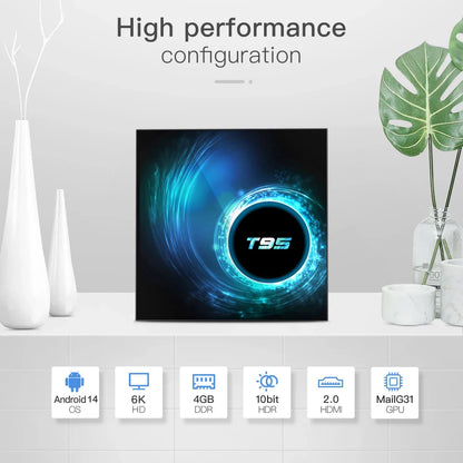 2024 T95 Plus Smart TV Box - Android 14, Allwinner H616, 4GB RAM, 64GB/128GB Storage, Dual WiFi, HD 6K Media Player