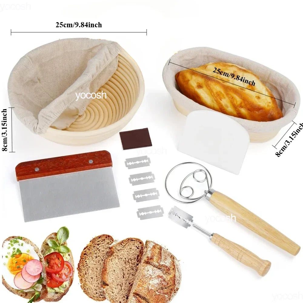 Professional Baking Kit – 24oz Sourdough Starter Jar, Pastry Mat, Scraper, Bread Knife & Gloves for Home DIY Baking
