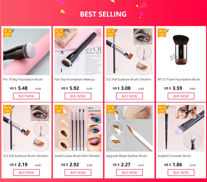 Ultra Thin Foundation Brush – Lightweight Flat Contour Brush for Blending Foundation, Cream, and Makeup