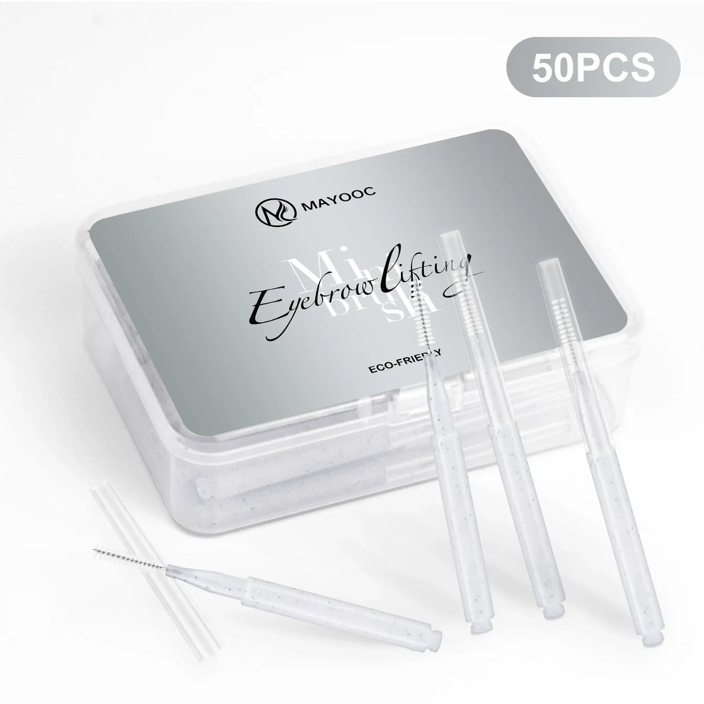 MAYOOC Mini Eyebrow Brush – Disposable Brow Lifting & Perm Brushes, Bendable Micro Eyelash Applicators Tools