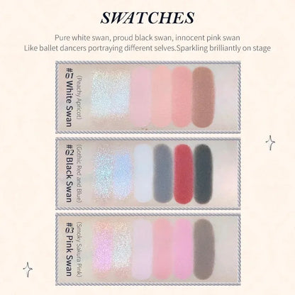 Flower Knows Moonlight Mermaid Eyeshadow Palette – 5-Color Matte, Shimmer & Glitter Waterproof Eye Shadow