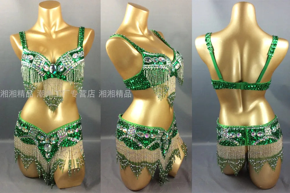 Sexy Girl Belly Dance Costume Set – Bra & Belt Set in 10 Colors for Ladies Bellydancing