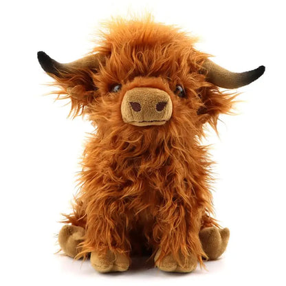 25cm Highland Cow Plush Toy — Soft Stuffed Animal Doll, Kawaii Kids & Baby Gift, Home & Room Decor