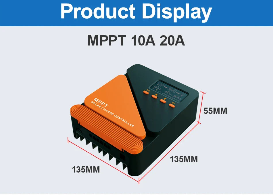 EASUN MPPT Solar Charge Controller — 10A-60A Regulator for 12V/24V Battery, 100V PV Input