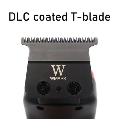 WMARK NG 9213 Professional Hair Trimmer for Men – 9000 RPM Magnetic Motor, DLC T-Blade, Zero Gapped Finishing Clipper