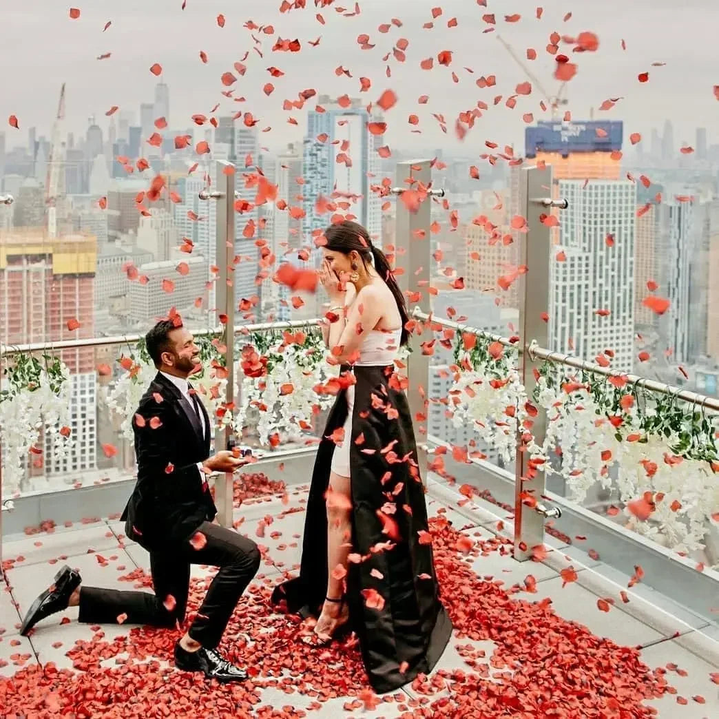 Red Artificial Rose Petals - Silk Flower Simulation for Valentine's Day, Wedding, & Christmas Decor