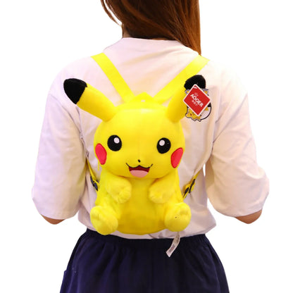 Pikachu Plush Backpack — Pokémon Peluche Stuffed Toy Schoolbag, Cute Cartoon Gift for Kids