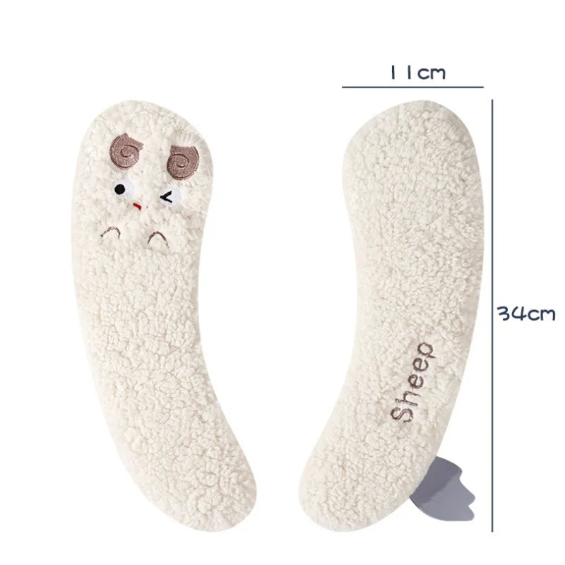 Thickened Warm Plush Toilet Seat Cover –  Adhesive, All-Season, Hand-Washable Polyester Bathroom Cushion