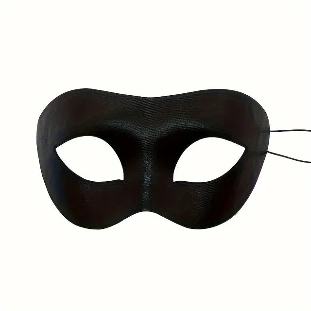 Adult Black PVC Masquerade Mask — Bat Bunny Party Mask for Men & Women, Carnival, Prom, and Costume Events