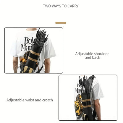 Pskook Lightweight Back Arrow Quiver – Foldable, Compact Hip Bag with Molle System Pocket for Hunting