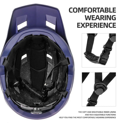BATFOX Matte Black MTB Bike Helmet – Men's Mountain Bike Cycling Helmet Casco Ciclismo