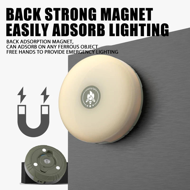 USB Rechargeable Camping Light: 10m Light String Outdoor Tent RGB Atmosphere Light - XTE LED Flashlight with Magnet Hook