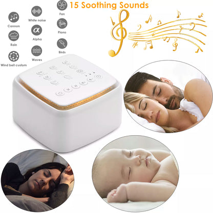 Rechargeable White Noise Machine with Type-C - Timed Sleep Sound Device for Relaxation, Ideal for Babies, Adults, Office, and Travel