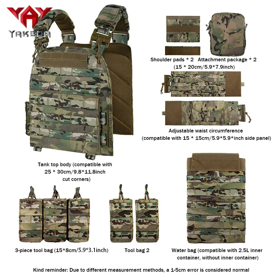 YAKEDA Quick-Disassembly Training Vest – Detachable, Expandable, Comfortable, Breathable, Wear & Tear-Resistant