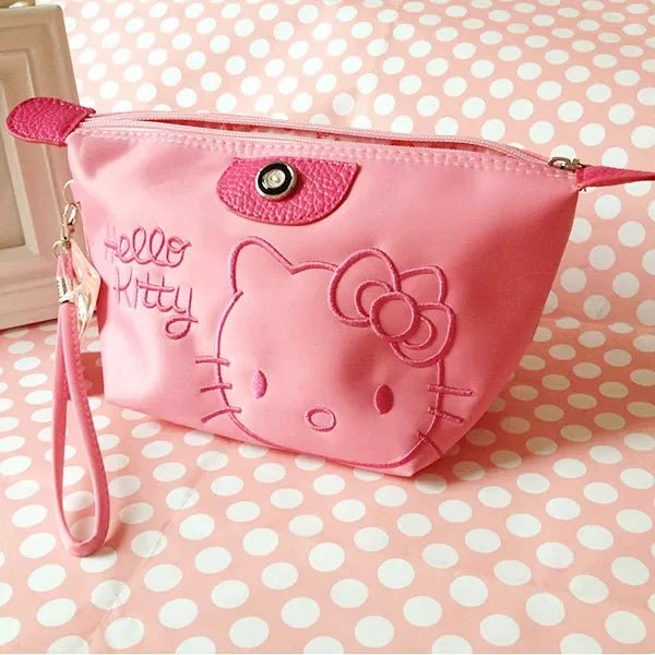 Sanrio Hello Kitty Makeup Bag – 28x11cm Anime Y2K Girls Storage, Kawaii Large Capacity Waterproof PU Handbag, Perfect Gift