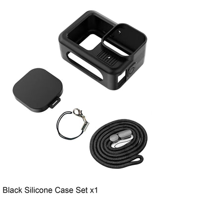 Silicone Case for GoPro Hero 13 Black – Tempered Glass Screen Protector, Protective Film, Flip Battery Cover & Lens Cap