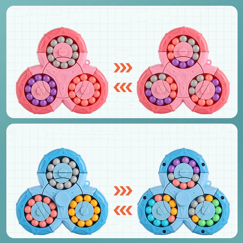 New Six-Sided Rotation Finger Bean Gyro: Antistress Fingertip Cube for Learning - Educational Magic Disk Toy, Ideal Kids Gift