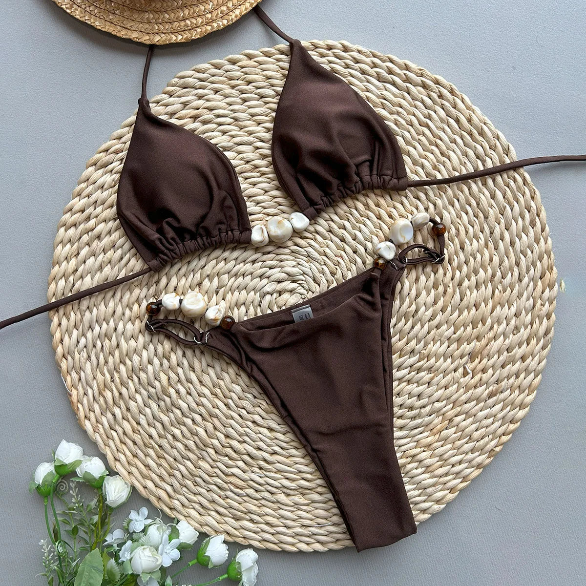 2025 Women’s Sexy Solid Color Bikini – Split Design Swimsuit