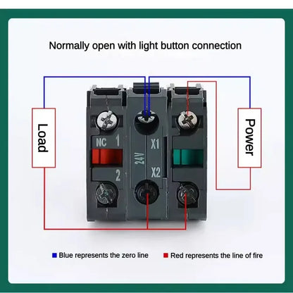 XB4 22mm LED Rotary Selector Switch – 1NO/2NO/1NO1NC Self-Locking 2/3 Position Control Knob 12V/24V/220V 10A Red Green Indicator