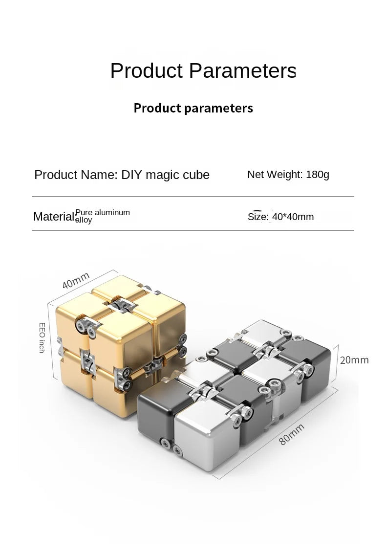 Fashion Metal Infinite Magic Cube – Upgraded Disassembled Intelligence & Decompression Toy