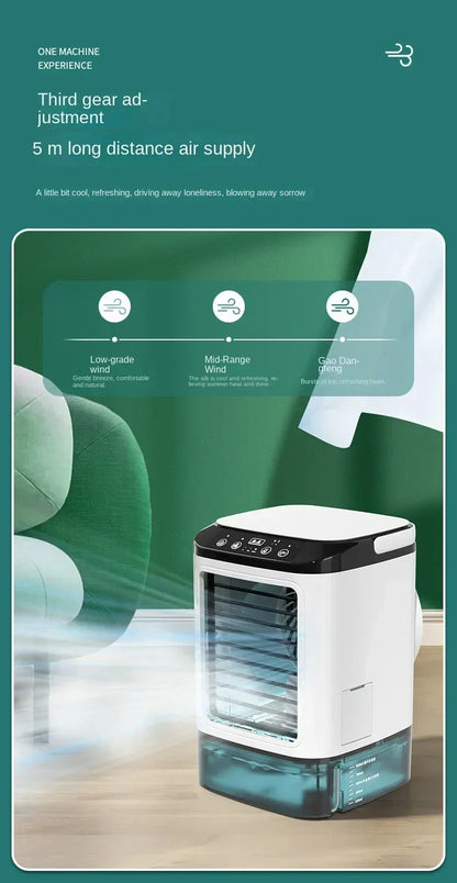Portable Desktop Air Conditioner Fan – Dual Spray Ultrasonic Humidifier, 3-Speed Silent Air Cooler with Night Light for Home
