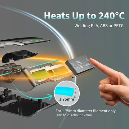 SUNLU 1.75mm Filament Connector – Fast Welding Tool for PLA, PETG, TPU, ABS, Nylon 3D Printer Filament