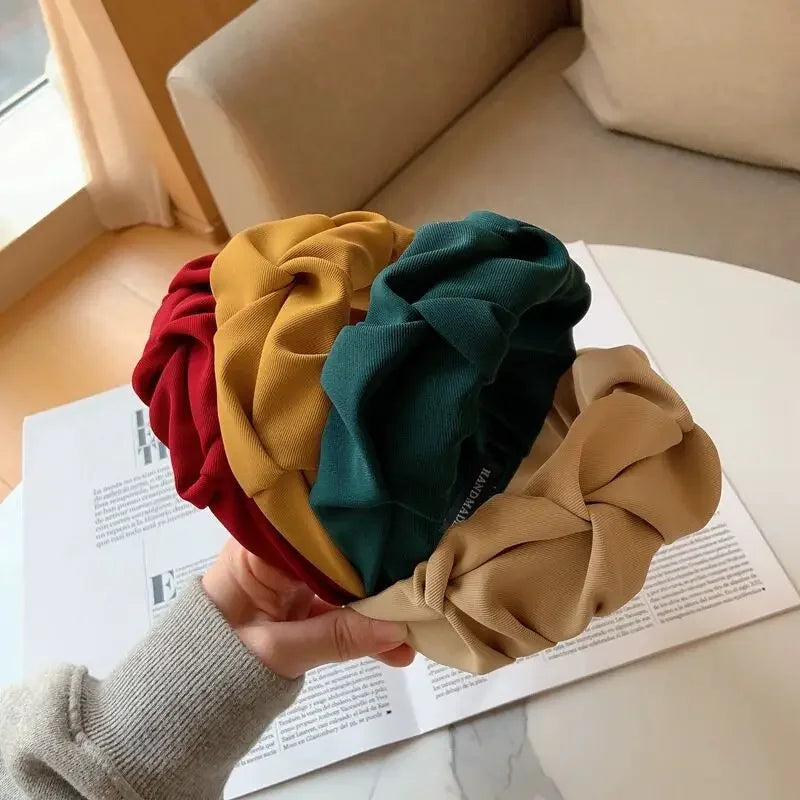 Fashion Flower Hair Hoop Bands for Women & Girls – Solid Color Wide Headbands, Designer Hair Accessories & Headwear