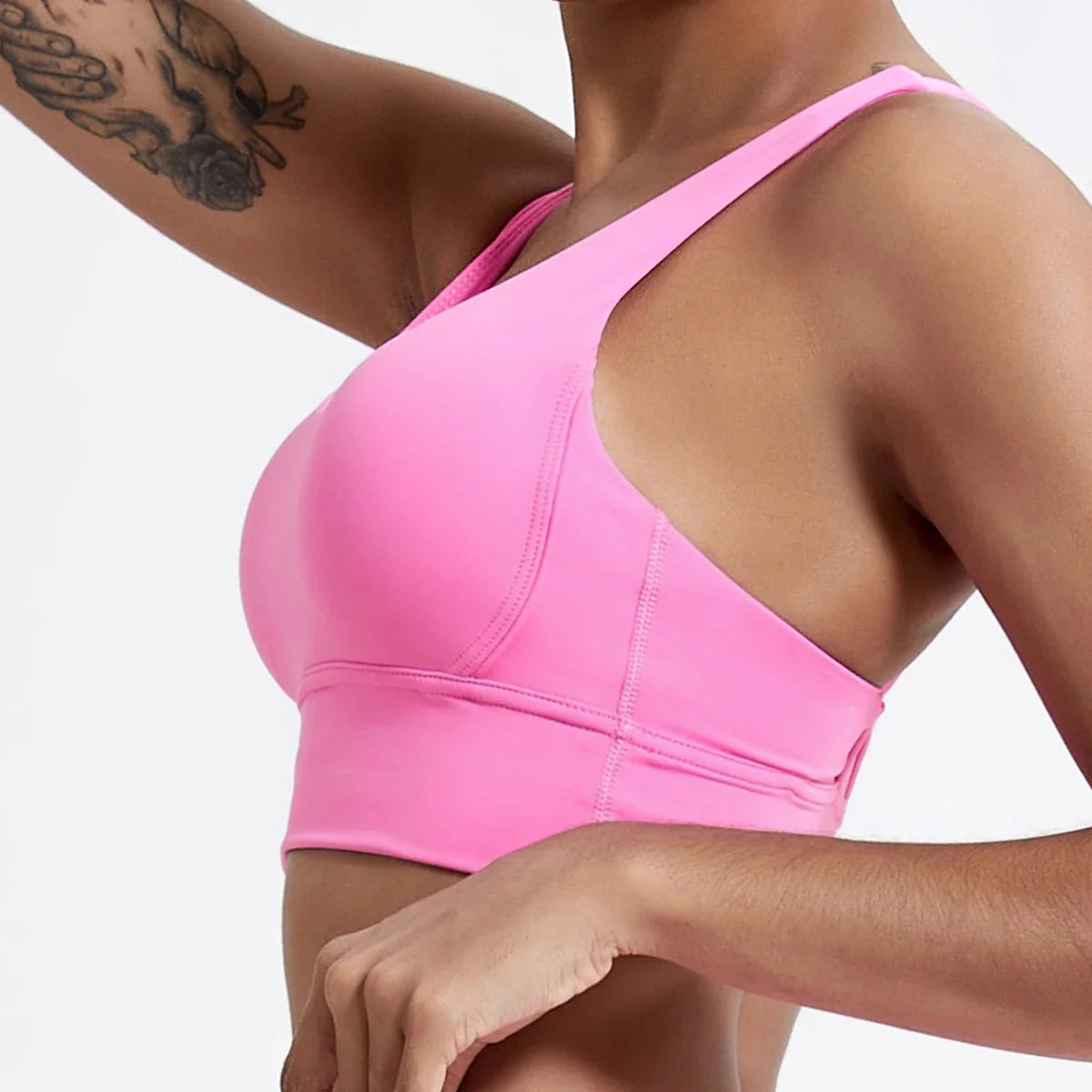 Push-Up Sports Bra for Women – Cross Back Yoga Crop Top, Shockproof Gym Fitness Bra for Running & Workout