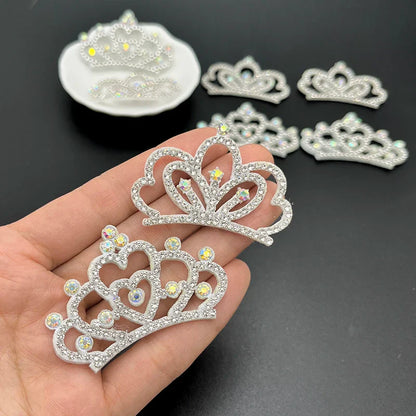 12pcs Padded Crown Rhinestone Patches – DIY Clothes, Crafts & Headwear Decor Accessories
