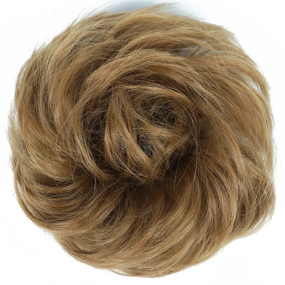 Azqueen Synthetic Messy Bun Chignon – Gray Brown Hair Bun Pad with Elastic Rope & Rubber Band Hair Extensions