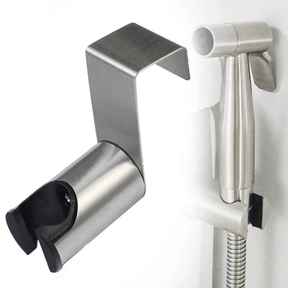 Stainless Steel Bidet Sprayer Holder: Toilet Bathroom Attachment Hanging Bracket for Hand Shower - Durable Hook Hanger