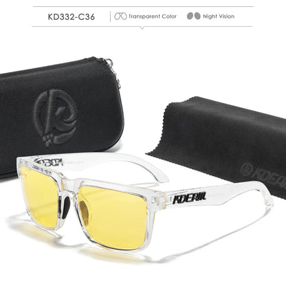 KDEAM Photochromic & Polarized Sunglasses - Category 3 Polarization, Unique Frame Surface Eyewear for Men & Women with Case