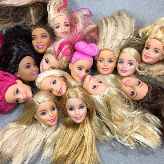 Princess Doll Heads Set — 2/5/10pcs Blue & Purple Hair DIY Doll Accessories for Girls