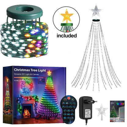 Christmas Tree Lights - 400LED RGBIC Smart Fairy String Lights with Star Topper for Indoor & Outdoor Decor