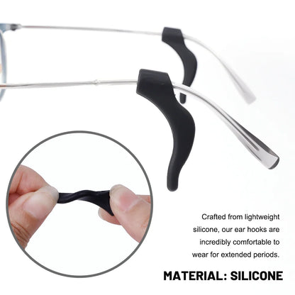 Anti-Slip Silicone Ear Hooks for Glasses | Elastic Eyewear Grip, Temple Holder & Fastener Accessories