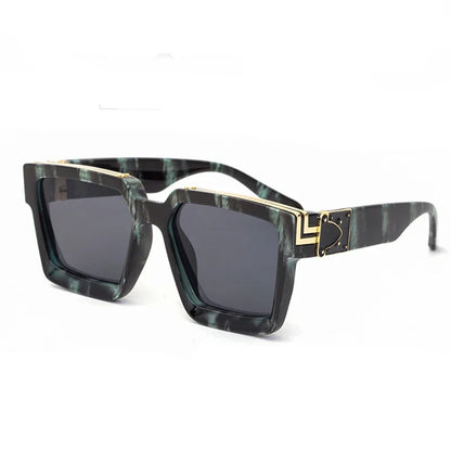 Luxury Designer Square Oversized Sunglasses — UV400 Fashion Thick Frame for Men & Women