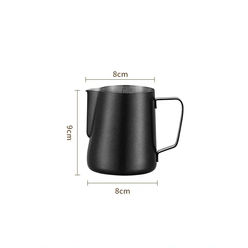 304 Stainless Steel Milk Frothing Pitcher with Measurement Scale – Barista Espresso Coffee Latte Art Jug for Café & Kitchen
