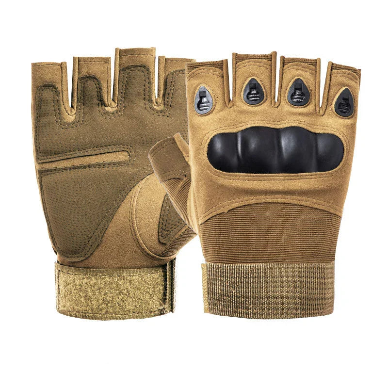 Tactical Hard Knuckle Half Finger Gloves – Men's Combat, Hunting, Shooting & Paintball Duty Fingerless Gloves