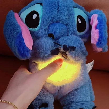 32CM Disney Stitch Plush Doll – Lighting & Music Soothing Baby Sleep Companion, Kawaii Breathing Plush Toy 2024