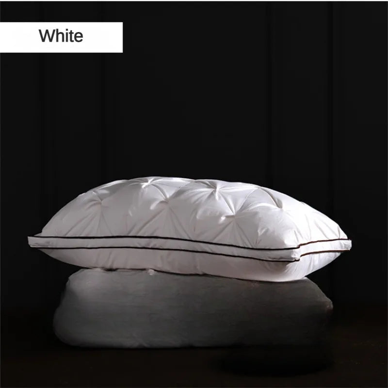 95% Goose Down Pillow – White Cotton Cover, Rectangle, Low-Mid-High Firmness for 5-Star Hotel Sleep