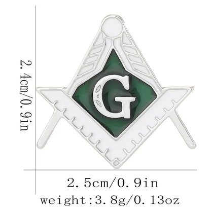 Vintage Freemason Emblem Brooch Pin - Hollow Masonic Symbol Badge Ancient Lodge Collectible Accessory