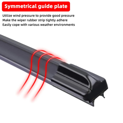 Universal J/U-Shaped Double Rubber Strip Wiper Blade - Front Windshield Glass Cleaner for Enhanced Wiping