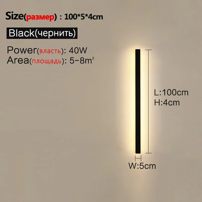 Waterproof Outdoor Wall Light – LED Garden Lamp, Modern Nordic Style for Living Room & TV Background, IP65, 110/220V Wall Washer