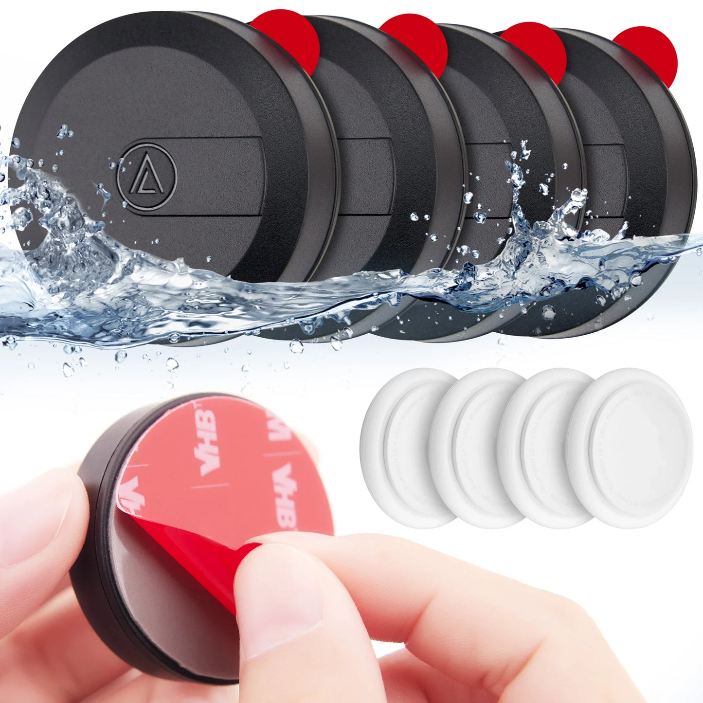 Waterproof Airtag Case with Adhesive Sticker — 4-Pack Holder for Apple Airtag, Bike, TV Remote, Drone & Car