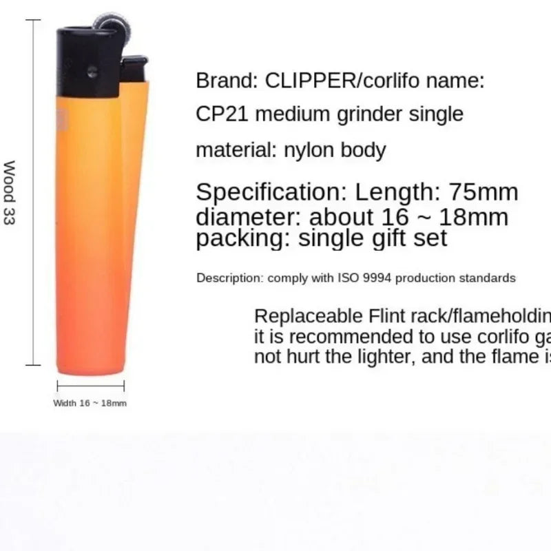 Clipper Dual Color Gradient Windproof Lighter – Open Flame Gear Cigarette Lighter with Metal Grinding Wheel