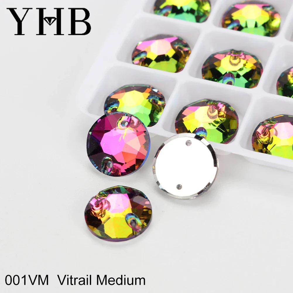 YHB XIRIUS AB Moonlight Glass Crystal — Flatback Sew-On Rhinestones for Garments, Clothes & Bags