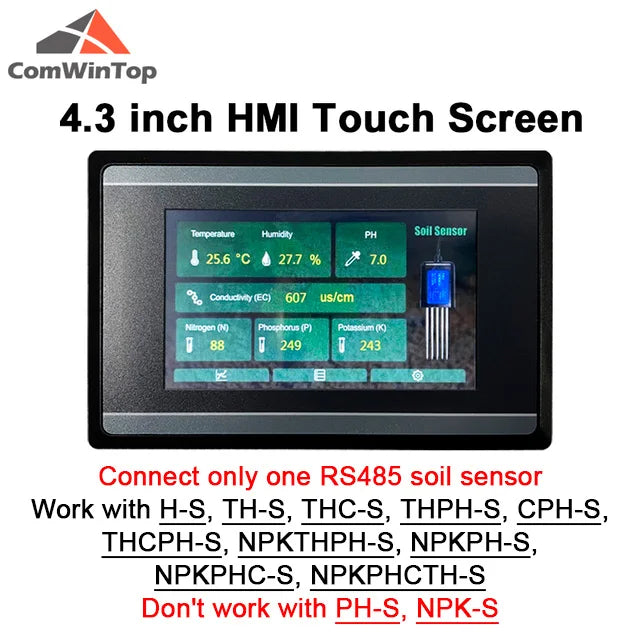 7-in-1 Soil Moisture, Temperature, Humidity, EC, pH & NPK Sensor with RS485, 4-20mA or 0-5V Output