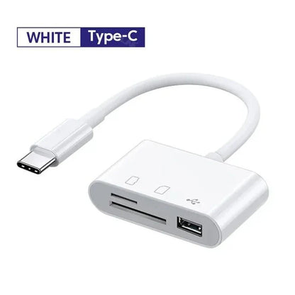 Type-C SD/TF/CF Memory Card Reader OTG Adapter – USB-C Compact Flash Writer for iPad Pro, MacBook, Samsung, Huawei & Xiaomi Devices