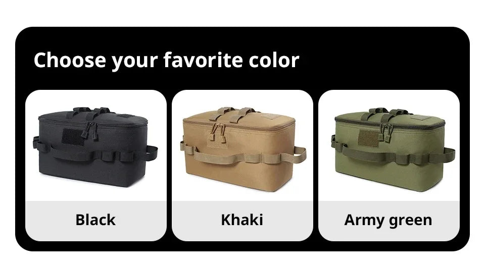 Outdoor Camping Gas Tank & Tool Storage Bag – Large Capacity Bag for Gas Canister, Ground Nails, and Cookware